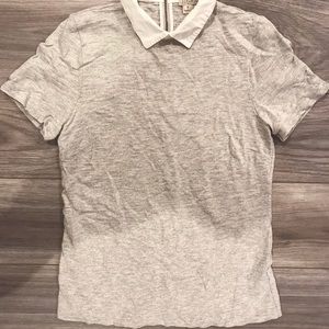 J Crew Grey White Collard shirt